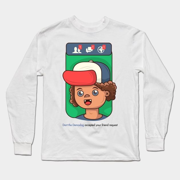 Dustin from Stranger Things has a New Friend! Long Sleeve T-Shirt by andrewcreative